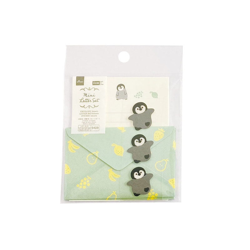 FLUFFY ANIMAL MINI LETTER PAD AND ENVELOPE SET PENGUIN