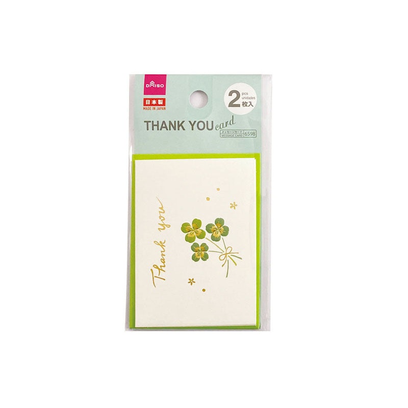 Mini Greeting Card Clover Thank You