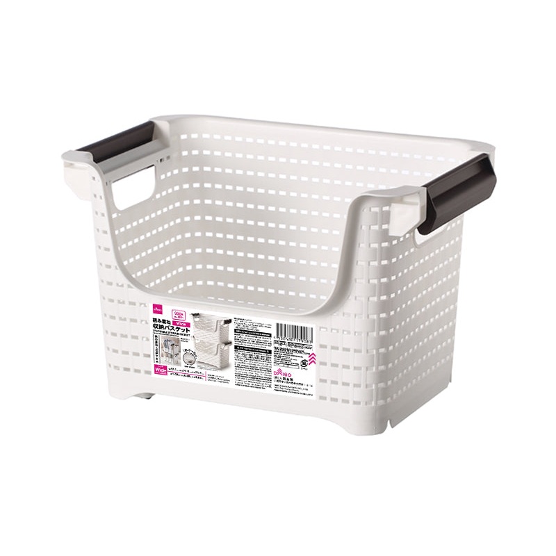 Stackable Storage Basket with Wheels 33.1cm x 21.5cm x 21.7cm