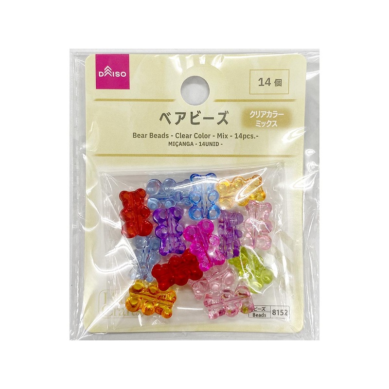 Bear Beads Clear Color Mix