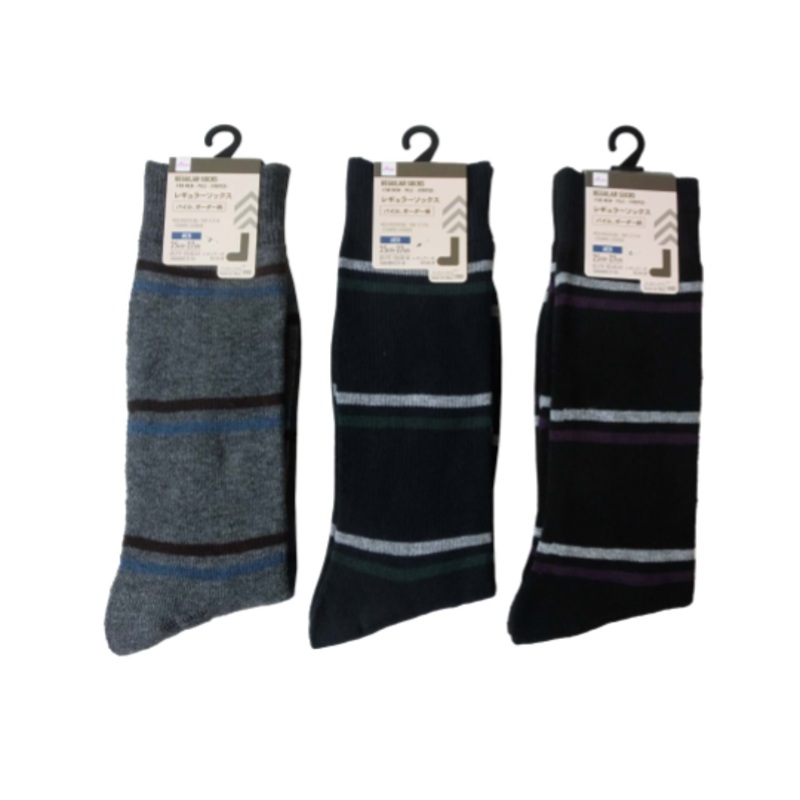 Regular Socks for Men Pile Striped
