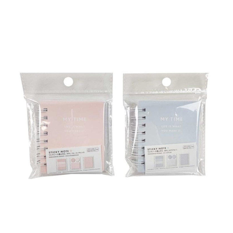 Sticky Notes Ring Binder Book Blooming Pink/Stella Blue