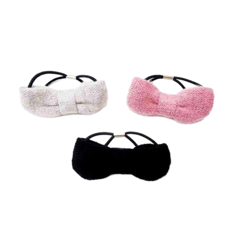 Synthetic Knit Ribbon Ponytail Holder
