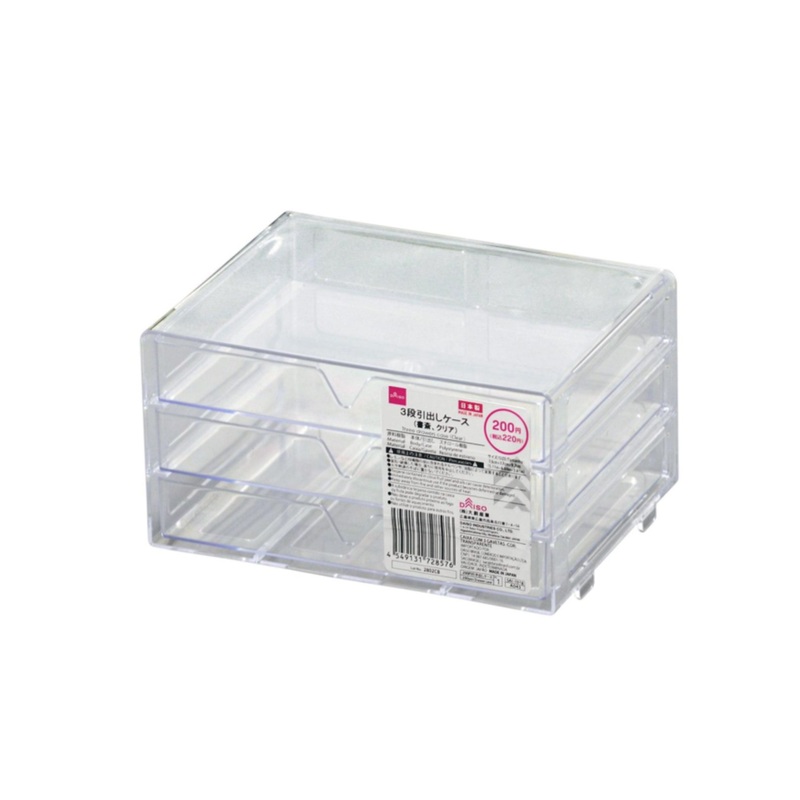 Three Drawer Case Clear