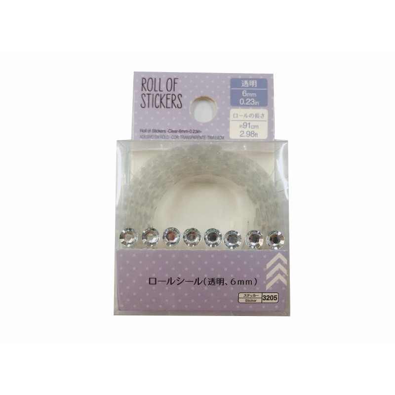 Roll of Stickers -Clear-6mm-0.23in-