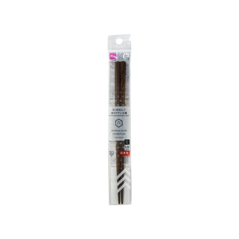Chopsticks Hexagonal Dyed Brown 21cm