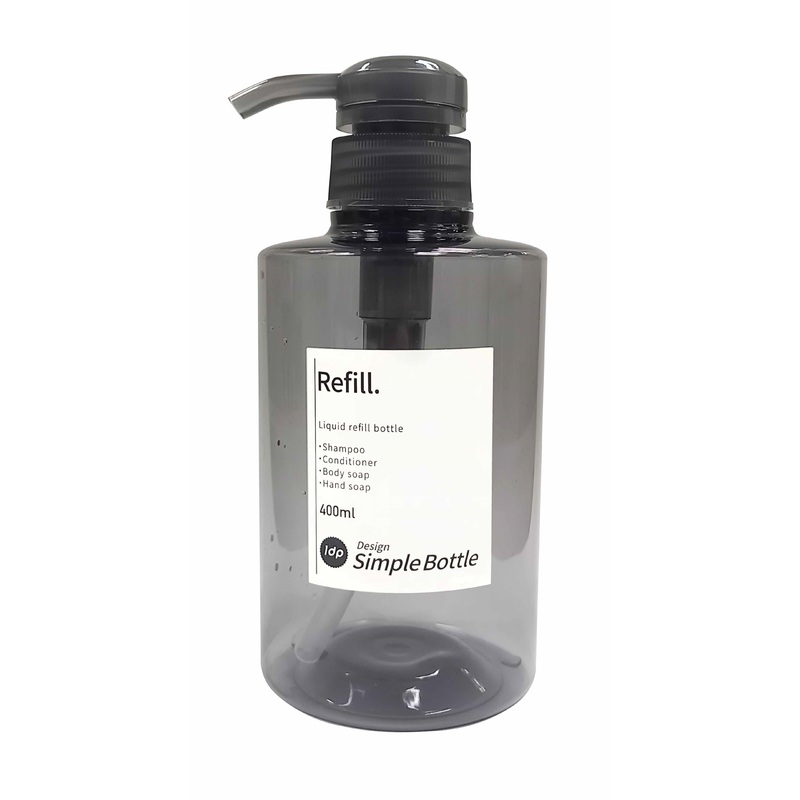 1DP Normal Pump Bottle 400ml Round Grey
