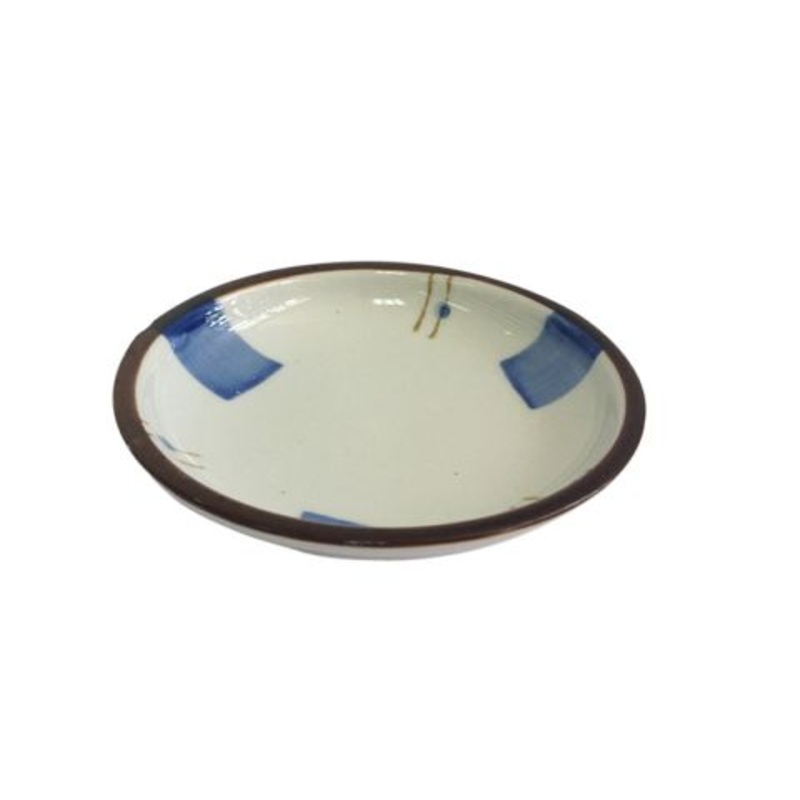 3.6in Plate Rust Edge and Rushes Design