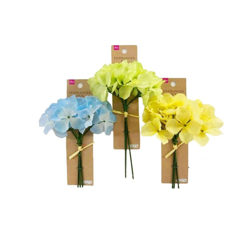 Hydrangea Pick Yellow/Light Green/Light Blue
