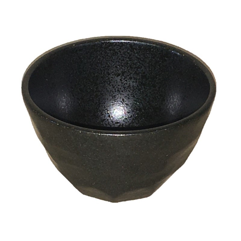 Kezuri shape small bowl Black Bizen 8x8x4.7cm