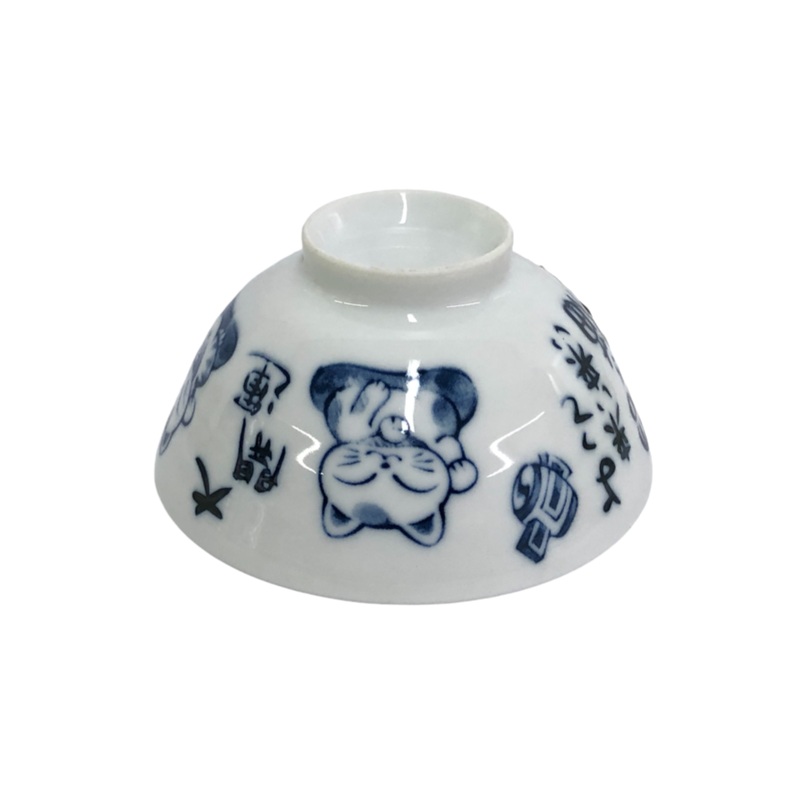 Round Rice Bowl Dyed Beckoning Cat 11.4cm x 11.4cm x 5.7cm