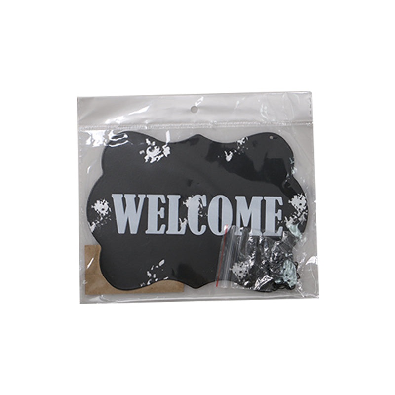 Steel Welcome Plate -Black - 7.08in x 8.26in - 18cm x 21cm-