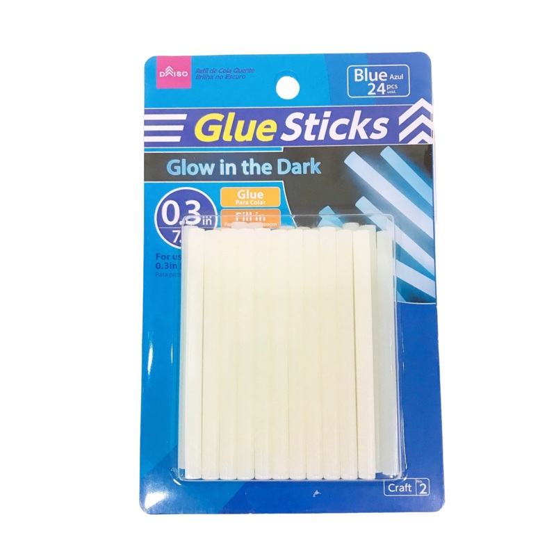 Glow In The Dark Glue Sticks - 24pcs - Blue