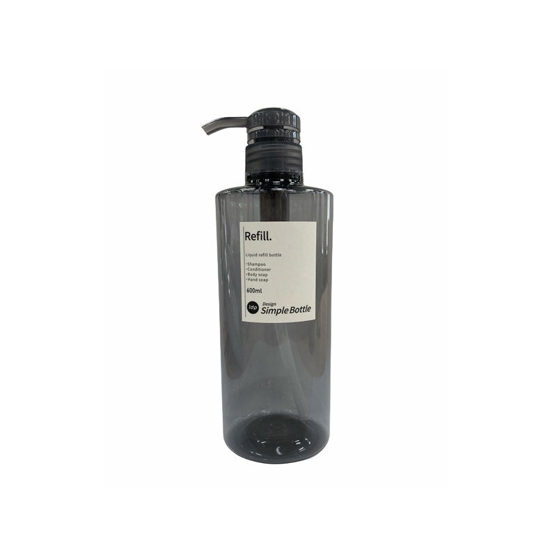 1DP Normal Pump Bottle 600ml Round Gray