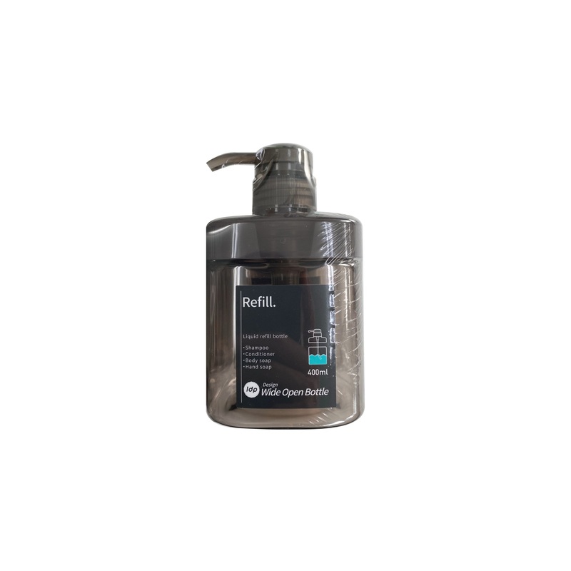 1DP Wide Mouth Pump Bottle 400ml Square Amber