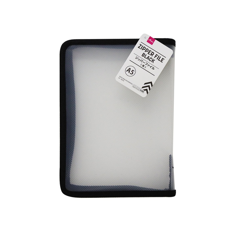 A5 Zipper File Black