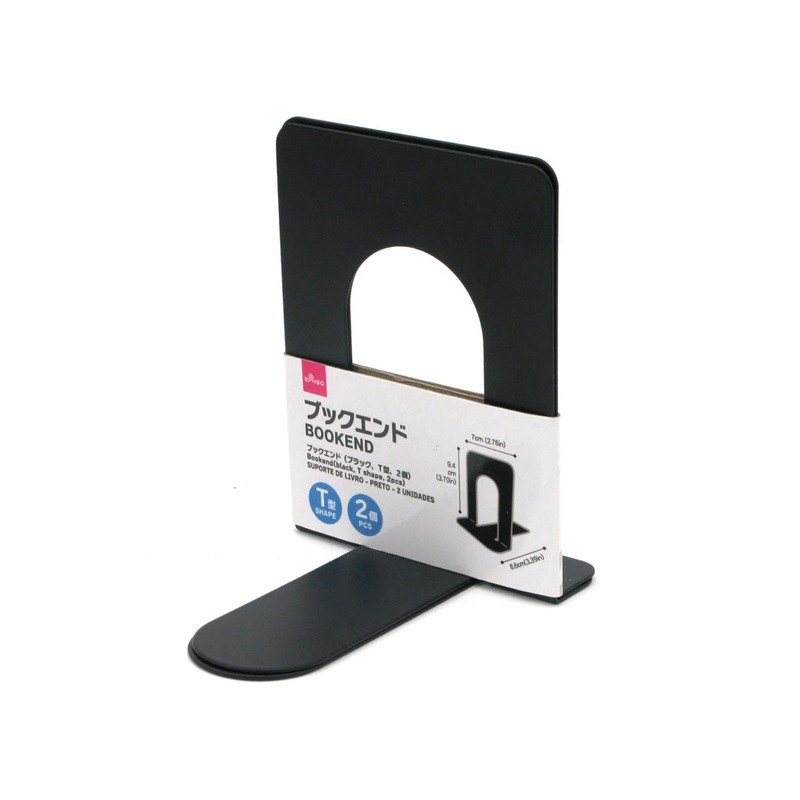 Bookend Black T Shape 2pcs