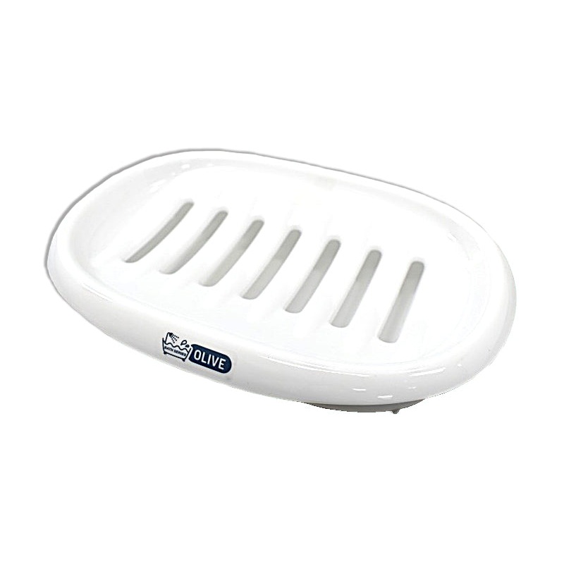 Double Soap Tray Olive White 7.44in x 5.03in x 1.53in