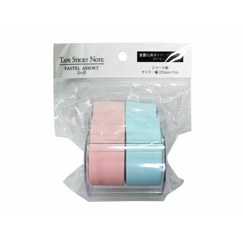 Tape sticky note pastel assort 2roll