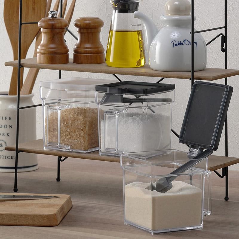 Square Pot Clear Black