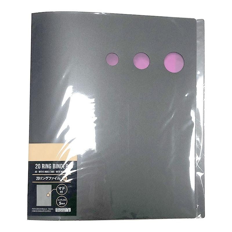 20 Ring Binder A5 with 5 Index Tabs with Window
