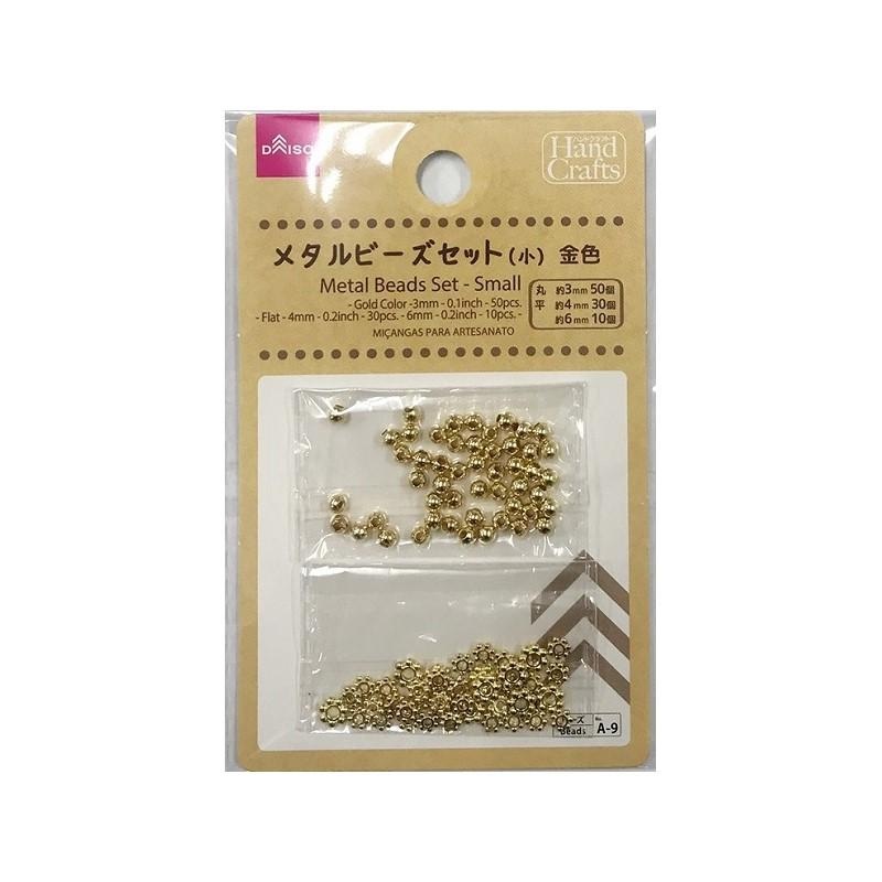A9 Metal Beads Set Small Gold