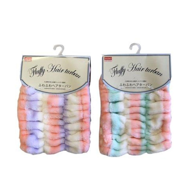 Fluffy Hair Turban Stripe