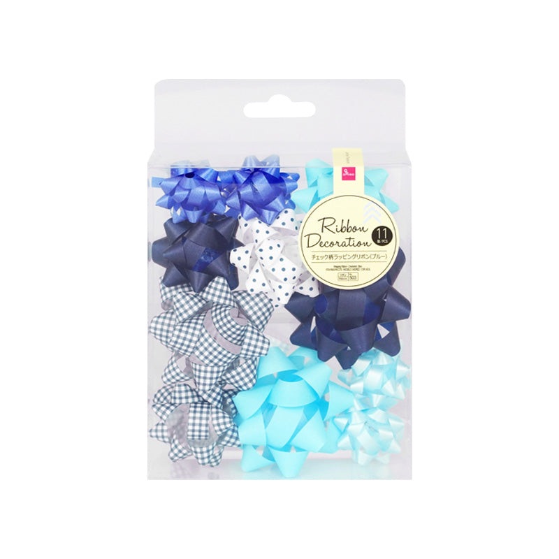 Wrapping Ribbon Checkered Blue