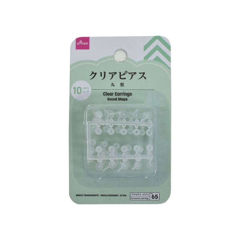 Clear Earrings Round Shape Set of 20