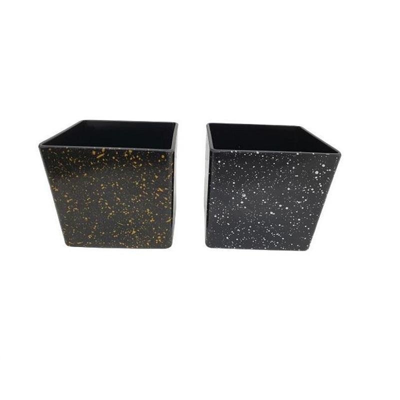 Square Flower Pot -9.5Cm X 9.5Cm X 9.5Cm - 3.7In X 3.7In X 3.7In-