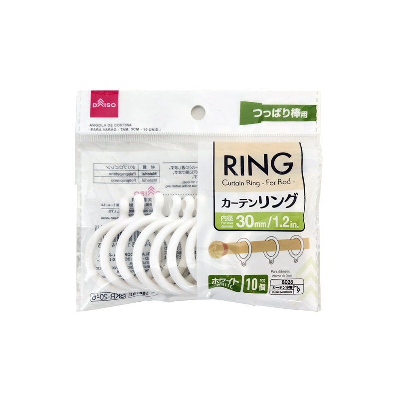 Curtain Ring White for Rod 30mm