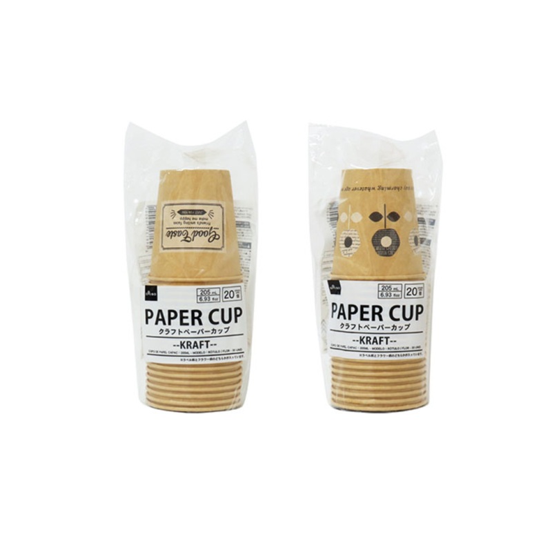 Kraft Paper Cup Label Flower 205ml