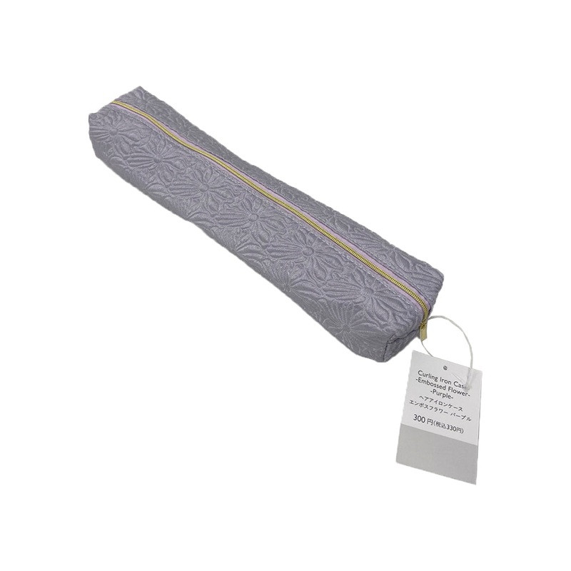 Curling Iron Case Embossed Flower Purple