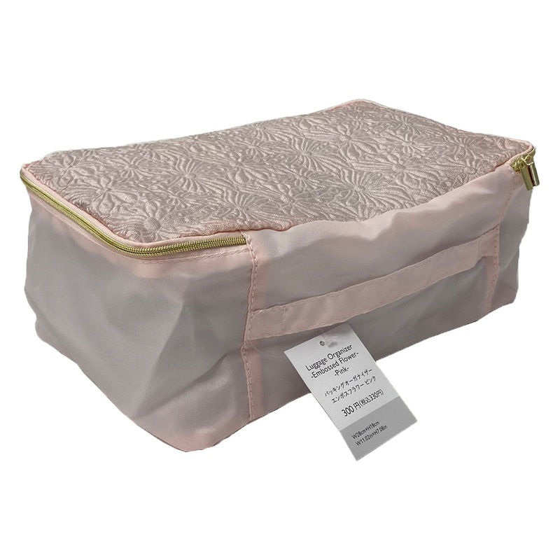 Luggage Organizer Embossed Flower 11.02in x 7.08in Pink