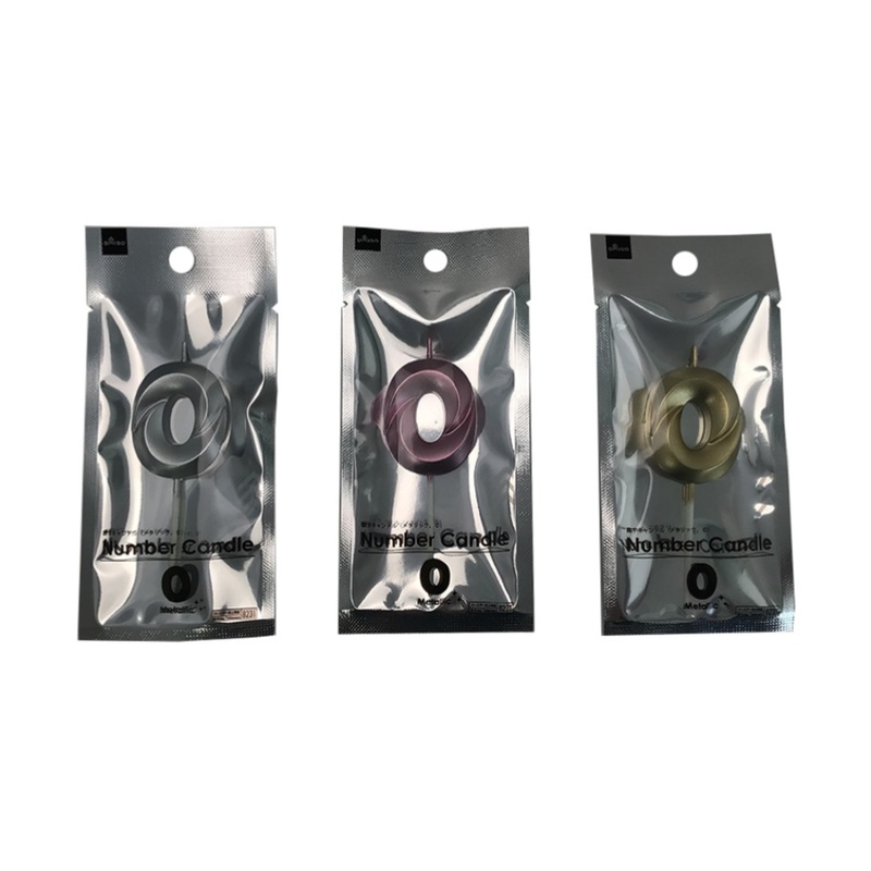 Number Candle Metallic 0