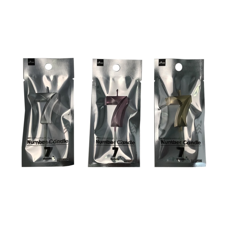 Number Candle Metallic 7