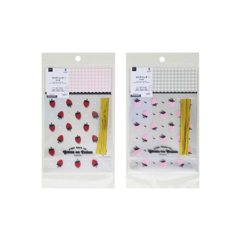 Bottom Gusset Clear Bags Berry Cake 4.72in x 7.28in x 1.96in