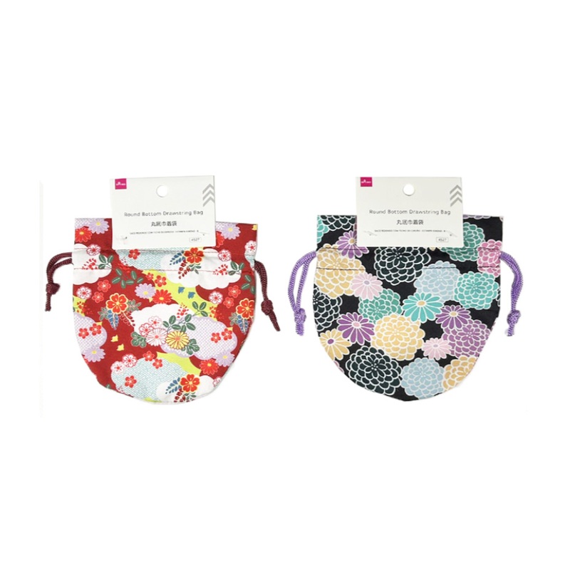 Round Bottom Drawstring Bag Kimono Pattern B