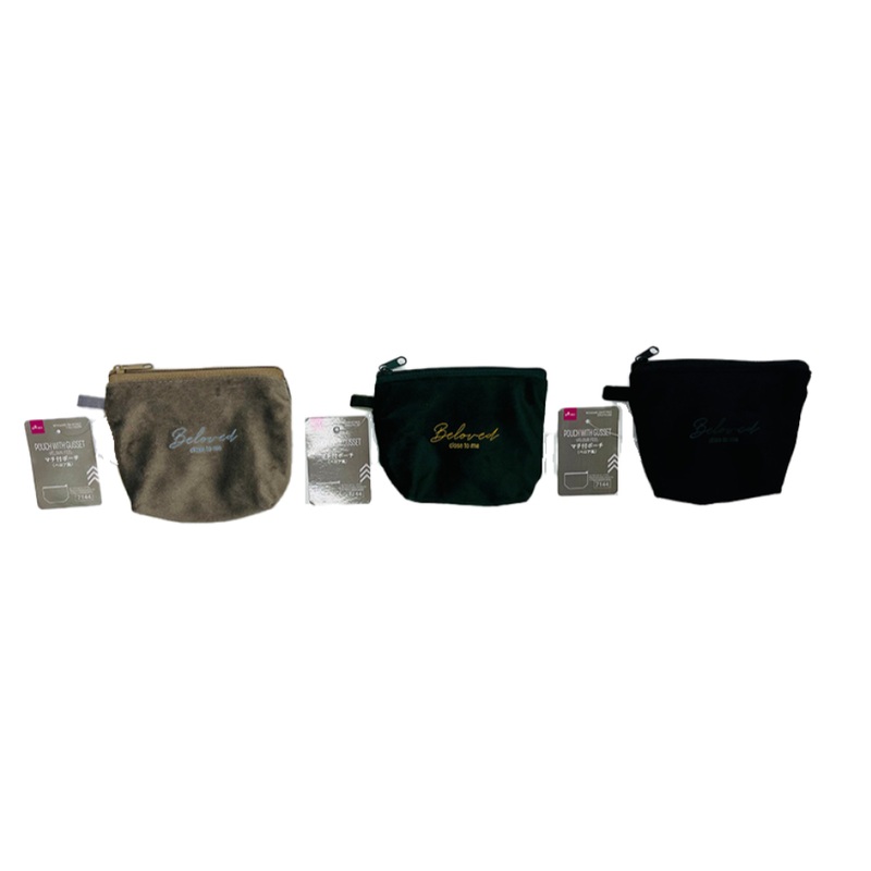 Velour Feel Pouch with Gusset