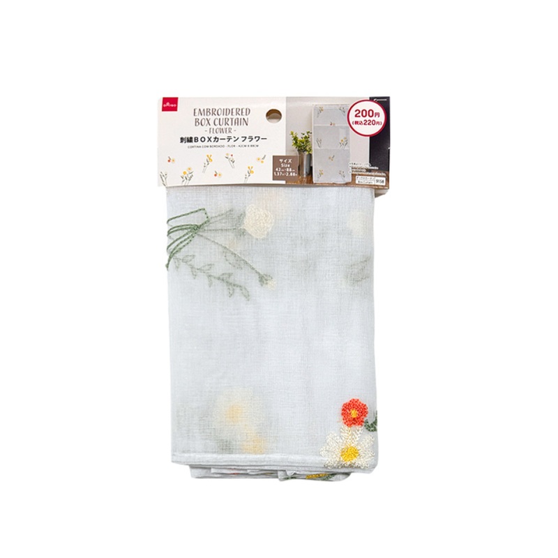 Embroidered Box Curtain Flower 42cm x 88cm