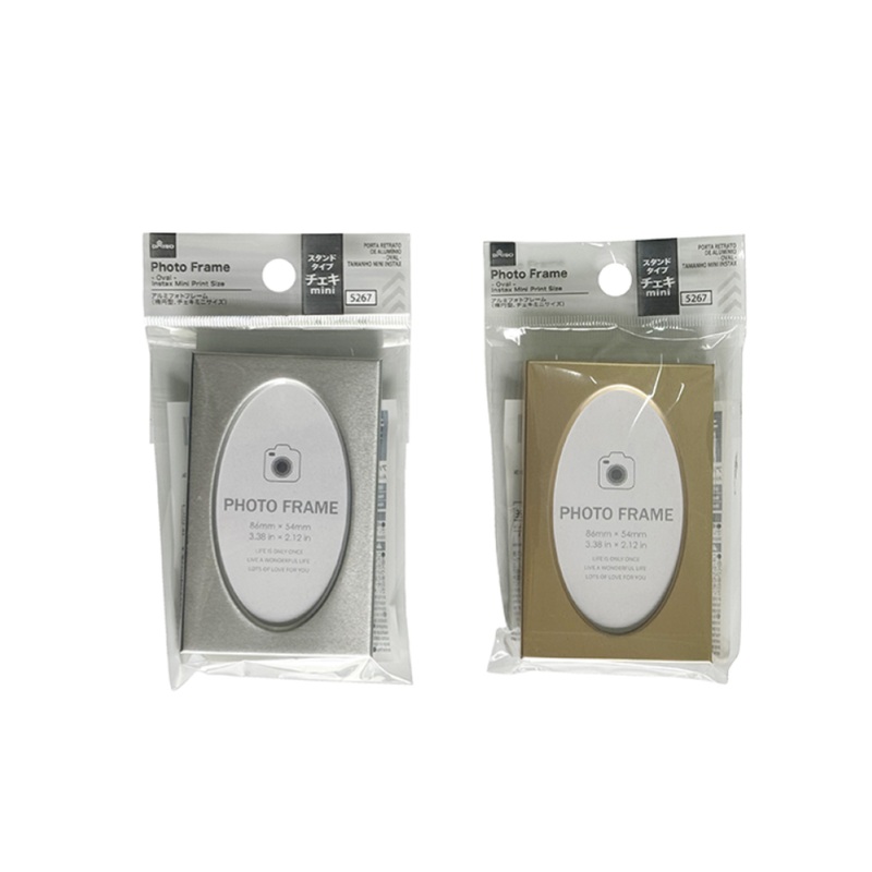 Aluminum Photo Frame Oval Instax Mini Print Size