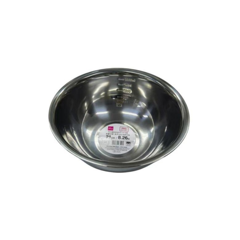 Stainless Steel Bowl with Scale 21cm