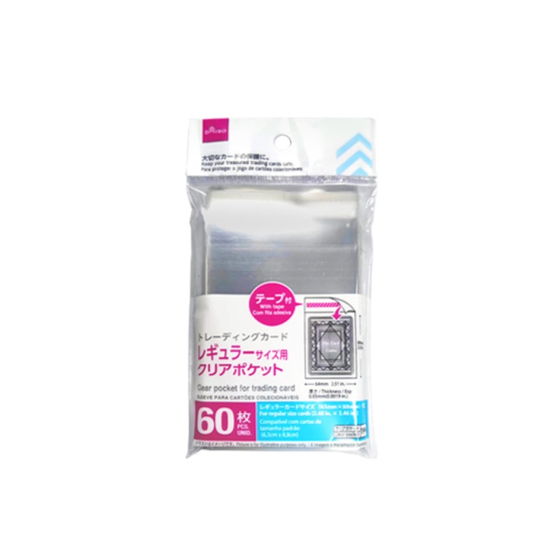 Clear Pocket for Trading Crad with Tape Regular Size