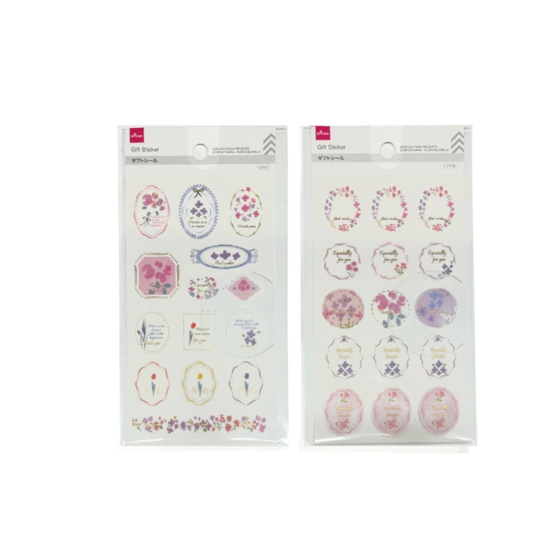Gift Sticker Foil Stamping Watercolor Flower