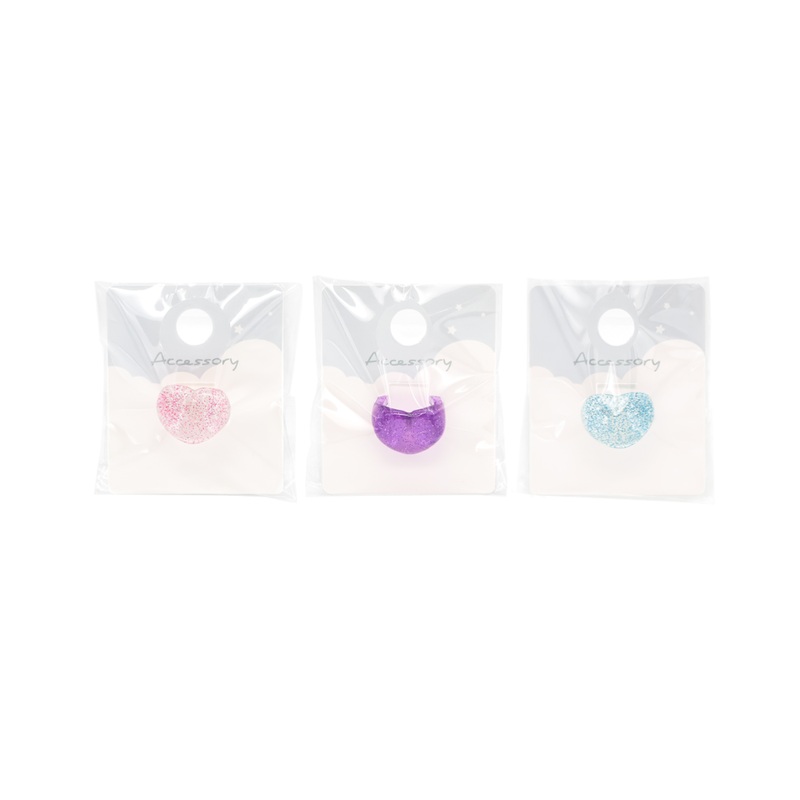 Ring Clear Glitter Heart