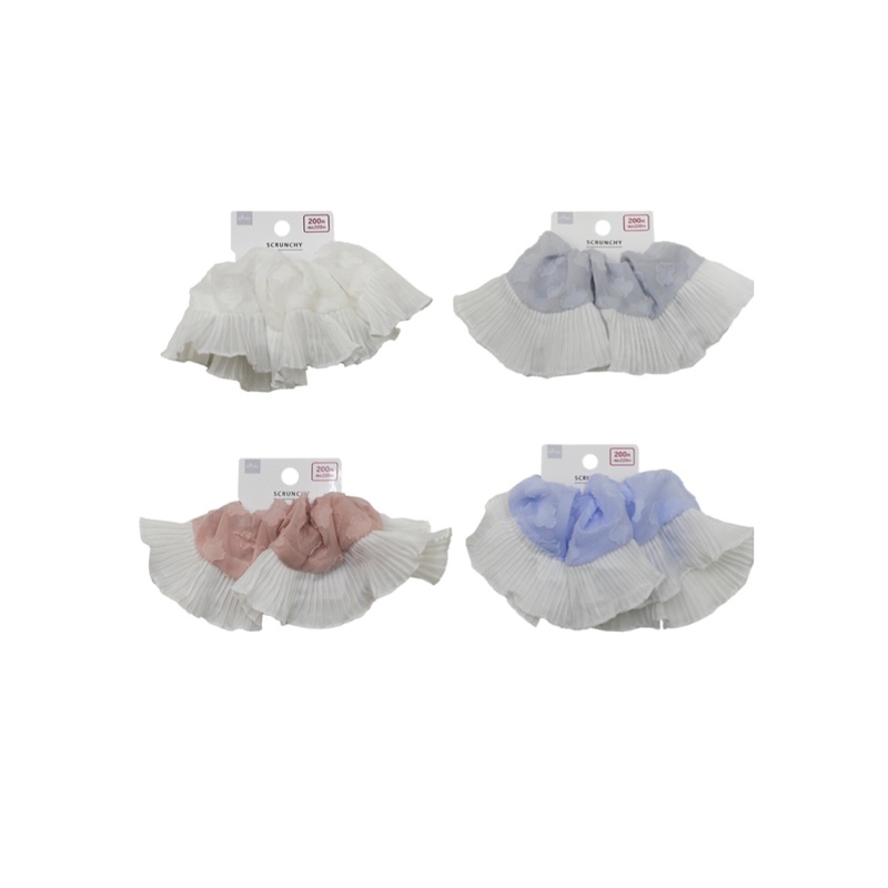 Ruffle Scrunchie Flower Chiffon