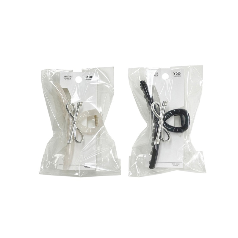 Hair Clip Ribbon Black/White