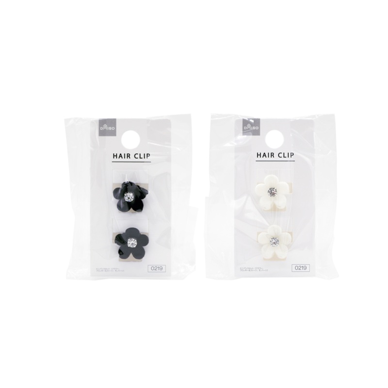 Mini Claw Clip Set Flower Flocky & Stone Monotone