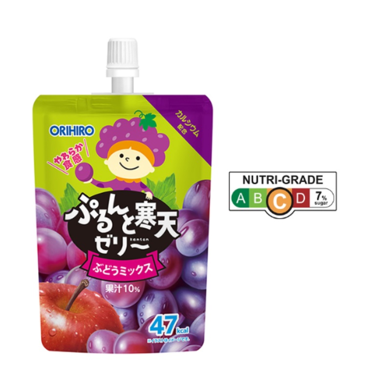 Orihiro Jiggle Agar Jelly Standing Grape Mix