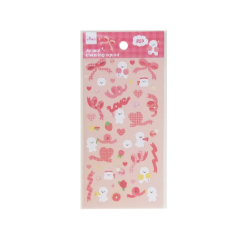Sticker Sheet Animal Cheering Squad Red